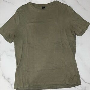 SHEIN Sage Ribbed Tee